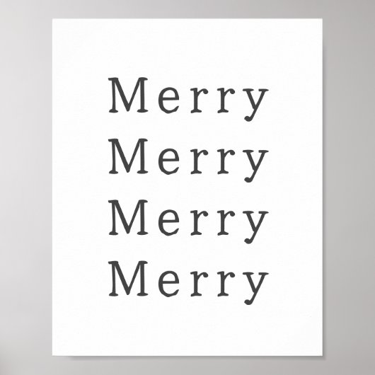 Modern Boho Weihnachten Merry Wall Art Print Poster (Vorne)