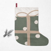 Modern Boho Weihnachts-Grün Gegenwart Print Kleiner Weihnachtsstrumpf