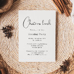 Modern Boho Weihnachtsessen Einladung<br><div class="desc">Feiern Sie die Urlaubssaison mit dieser modernen boho Weihnachts-Einladung. Die einzigartige und bearbeitbare Schrift verleiht dem Design eine schicke und dennoch elegante Touch. Das schlichte Schwarz-Weiß-Design besticht durch ein klassisches und skurriles Ambiente, das sich perfekt für die Wintersaison eignet. Der minimale böhmische festliche Designer-Schriftart verleiht Kreativität und Charme, während das...</div>