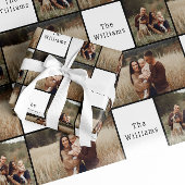 Modern Boho Weihnachtsfamilie Foto Collage Geschenkpapier