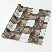 Modern Boho Weihnachtsfamilie Foto Collage Geschenkpapier (Ungerollt)