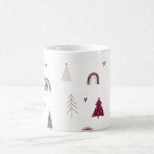 Modern Boho Weihnachtsschleife und Herzdrucken Kaffeetasse (Mittel)