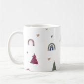 Modern Boho Weihnachtsschleife und Herzdrucken Kaffeetasse (Links)