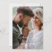 Modern Boho Western Cowboy Wedding Danke Karte (Vorderseite)