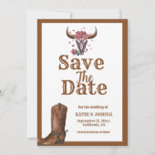 Modern Boho Western Cowboy Wedding Save the date Einladung (Rückseite)