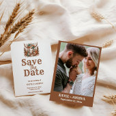 Modern Boho Western Cowboy Wedding Save the date Einladung