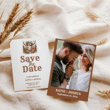 Modern Boho Western Cowboy Wedding Save the date