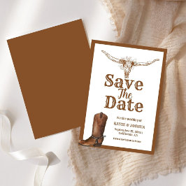 Modern Boho Western Cowboy Wedding Save the date Einladung