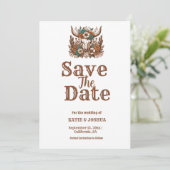 Modern Boho Western Cowboy Wedding Save the date Einladung (Stehend Vorderseite)