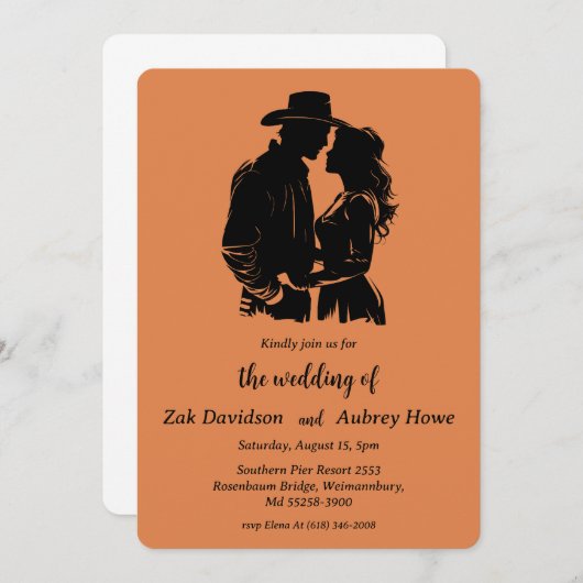 Modern boho western wedding invitations einladung (Vorne/Hinten)
