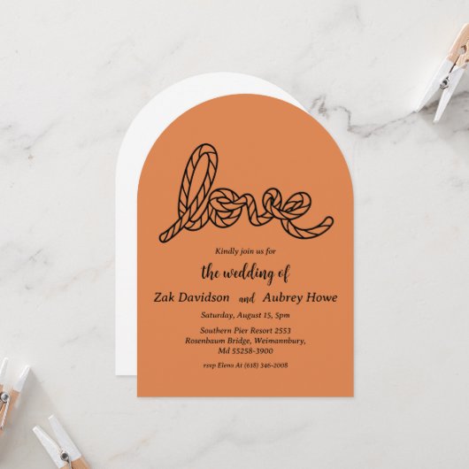 Modern boho western wedding invitations einladung (Vorderseite/Rückseite Beispiel)