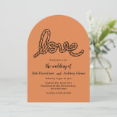 Modern boho western wedding invitations einladung (Stehend Vorderseite)