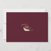 Modern Boho Whimsical Calligraphy Script Burgundy Save The Date (Rückseite)