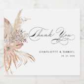 Modern Boho Whimsical Calligraphy Script Schaumweinetikett (Einzelnes Label)