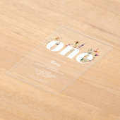 Modern Boho Wildblume 1. Geburtstag Acryleinladungen (Ablage )