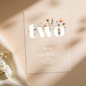 Modern Boho Wildblume 2. Geburtstag Acryleinladungen