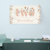 Modern Boho Wildblume 2. Geburtstag Banner (Messeveranstaltung)