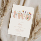 Modern Boho Wildblume 2. Geburtstag Einladung