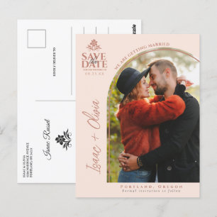 Modern Boho Wildblume Arch Foto Save the Date Postkarte