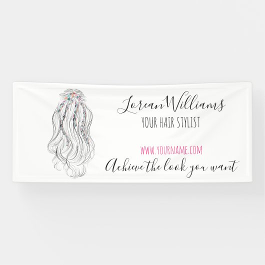 Modern Boho Wildblume Bridal Hair Stylist Floral Banner (Horizontal)