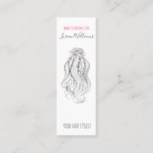 Modern Boho Wildblume Bridal Hair Stylist Floral Mini Visitenkarte