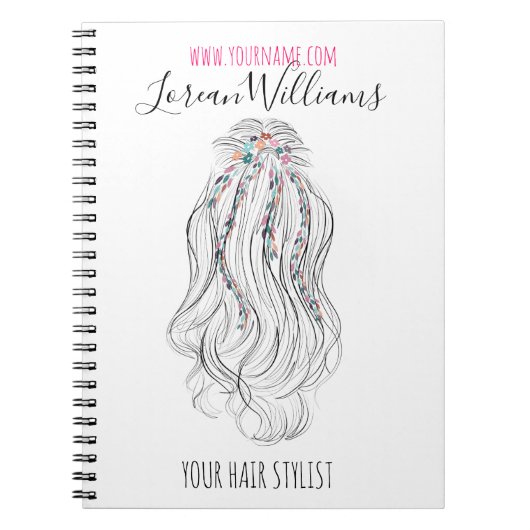 Modern Boho Wildblume Bridal Hair Stylist Floral Notizblock (Vorderseite)