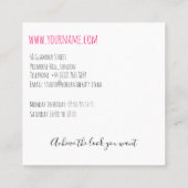 Modern Boho Wildblume Bridal Hair Stylist Floral Quadratische Visitenkarte (Rückseite)