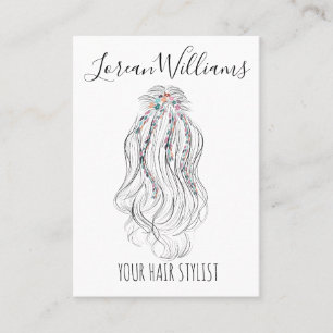 Modern Boho Wildblume Bridal Hair Stylist Floral Visitenkarte