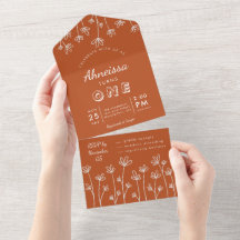 Modern Boho Wildblume Terracotta auf der Leventina