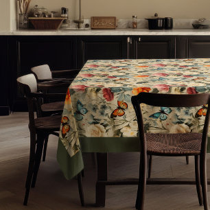 Modern Boho wilde Blume und Schmetterlinge Tischdecke