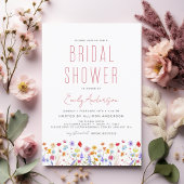 Modern Boho Wildflower Bridal Shower Elegant Einladung