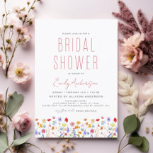 Modern Boho Wildflower Bridal Shower Elegant