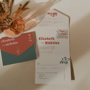Modern Boho Wüste Alles in einer Hochzeitseinlad All In One Einladung