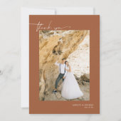 Modern Boho Wüste | Einfache Schrift Hochzeits Dan Dankeskarte (Vorderseite)