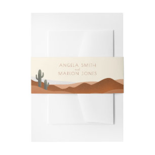 Modern Boho Wüste Terracotta Wedding Einladungsbanderole