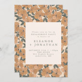 Modern Boho Yellow Floral Engagement Party Einladung (Vorne/Hinten)