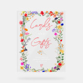 Modern-bohu-leuchtend wilde Blume Bridge-Zeichen Acrylschild (Vorderseite)