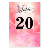 Modern Bokeh Candy Cotton Pink mit Typografie Tischnummer (Rückseite)