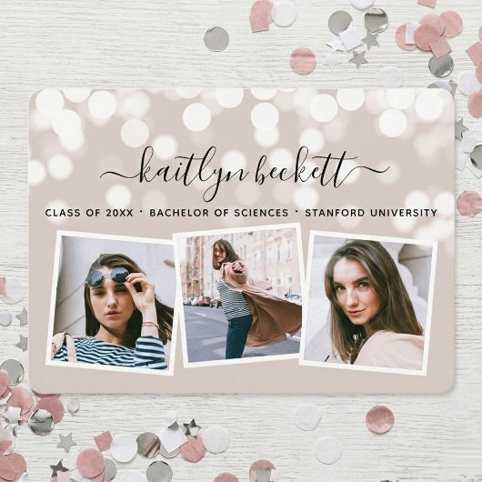 Modern Bokeh Lights 3 Foto Abschluss Ankündigung