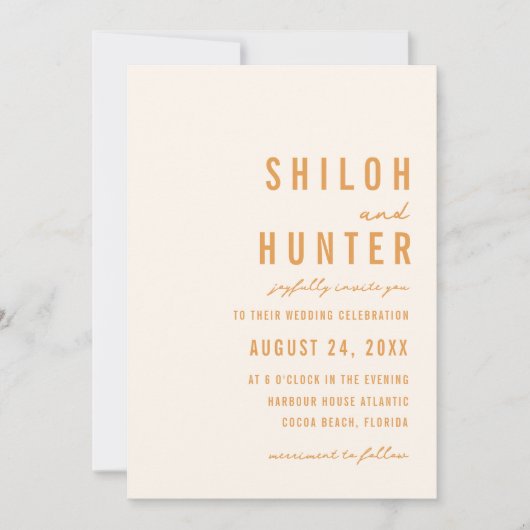 Modern Bokeh Lights | Gelbgelb | Hochzeit Einladung (Vorderseite)