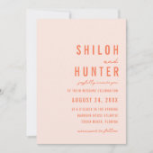 Modern Bokeh Lights | Peach | Hochzeit Einladung (Vorderseite)