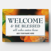 Modern Bokeh SEIN BLESSESED Willkommen Fotoplatte (Vorderseite)