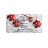 Modern Bokeh Snowflake Weihnachten Rücksendeadress Adressaufkleber (Vorne)