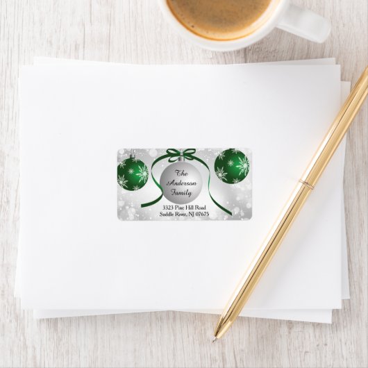 Modern Bokeh Snowflake Weihnachten Rücksendeadress Adressaufkleber (Insitu)