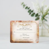 Modern Bokeh Sparkle Twinkle Amber Gold UAWG RSVP Karte (Stehend Vorderseite)