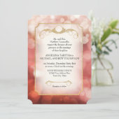 Modern Bokeh Sparkle Twinkle Marsala Wedding Einladung (Stehend Vorderseite)