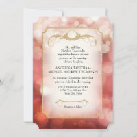 Modern Bokeh Sparkle Twinkle Marsala Wedding