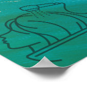 Modern Bokeh,Stripe,Faux Lashes Po Poster (Ecke)