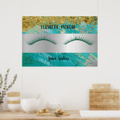 Modern Bokeh,Stripe,Faux Lashes Po Poster (Küche)