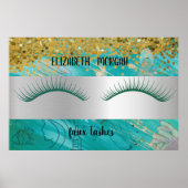 Modern Bokeh,Stripe,Faux Lashes Po Poster (Vorne)